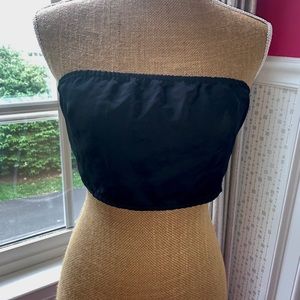 Matel Black Strapless Crop Top with Tie Back